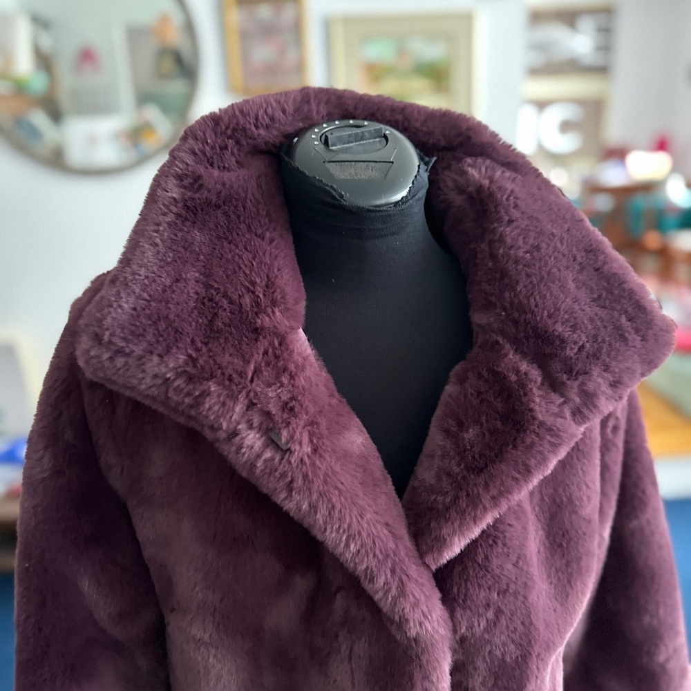 Plush Purple Faux Fur Coat
